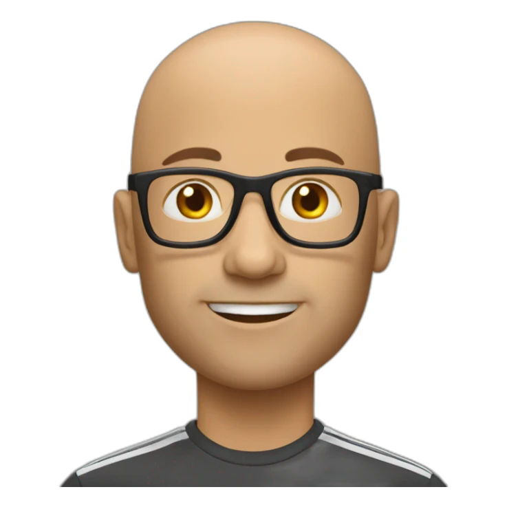 Soccer 43 year slim male bald glasses sticker