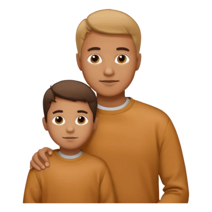 Pai e filho com moletons na cor caramelo iguais  sticker