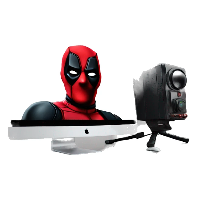 Deadpool shooting pc monitor  sticker