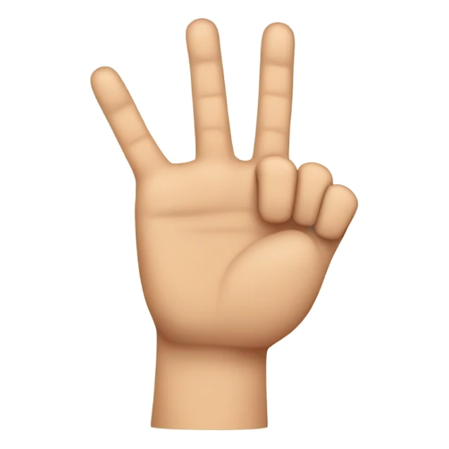 Hand with index and middle finger up and thumb out sticker
