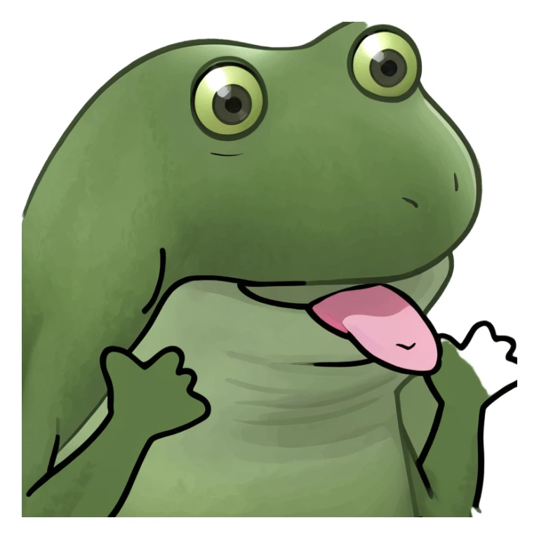 Tongue sticking out with hands sticker