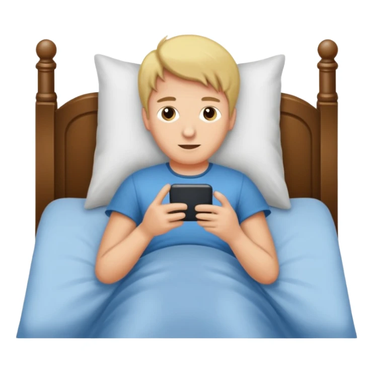 Erzeuge ein Junge Brünette schläft im Bett.Ihr Telefon klingelt sticker