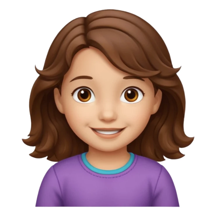 3yr old girl wavy brown hair brown eyes sticker