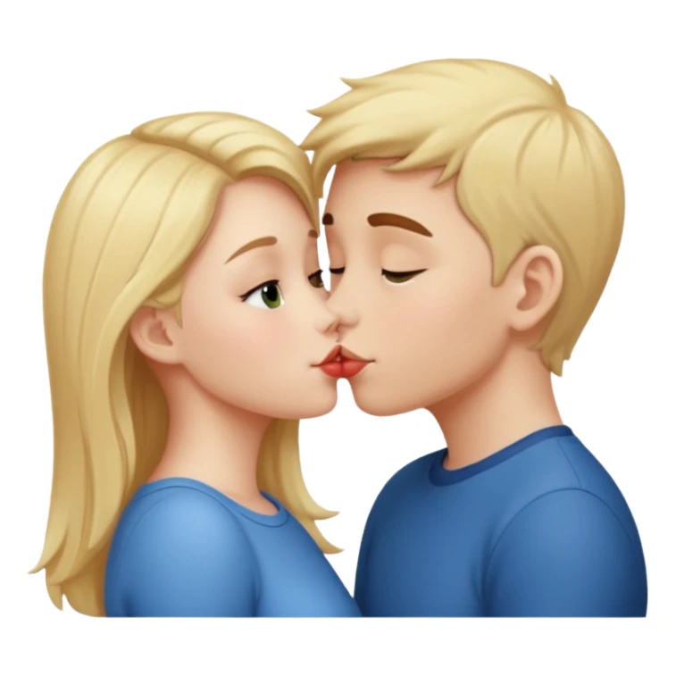 A cute girl kissing a boy  sticker