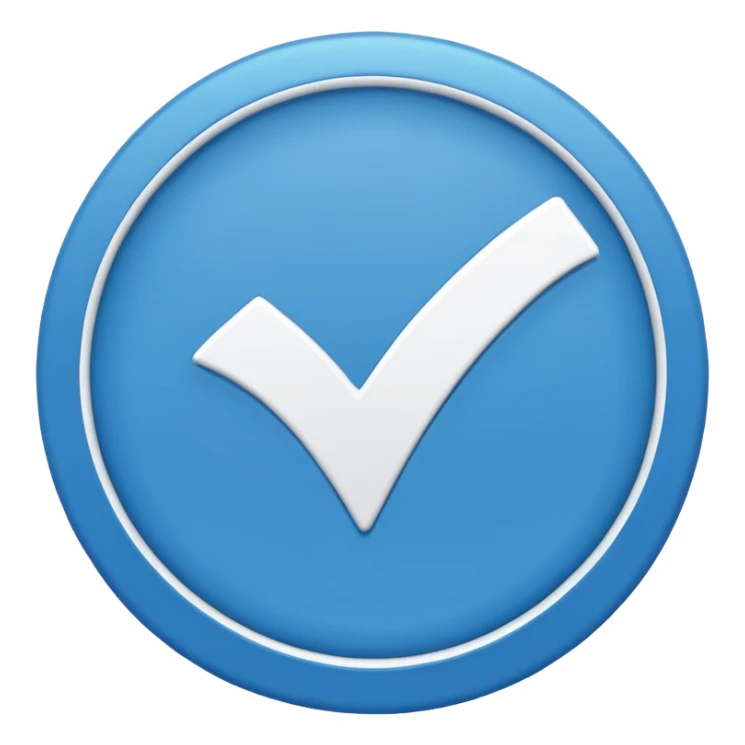 A blue circle emoji with a white tick in it sticker