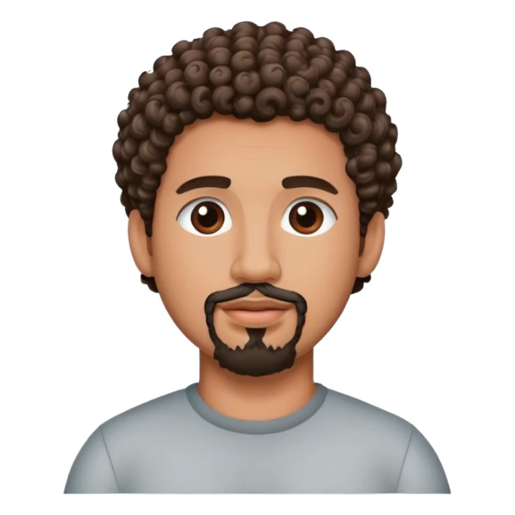 gay hispanic with curly short hair and a goatee sticker