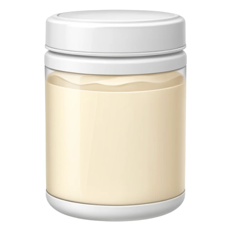 bote blanco de colágeno en polvo de vainilla sin cara sonriente sticker