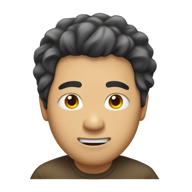 Asian man with Hair flopping down his face sticker