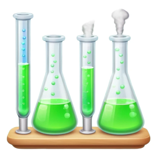 hi-lighters uv light glowing formula in beaker/ test tube and baking soda in lab sticker