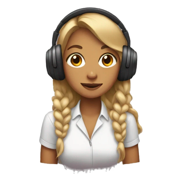 Girl wearing headphones sticker