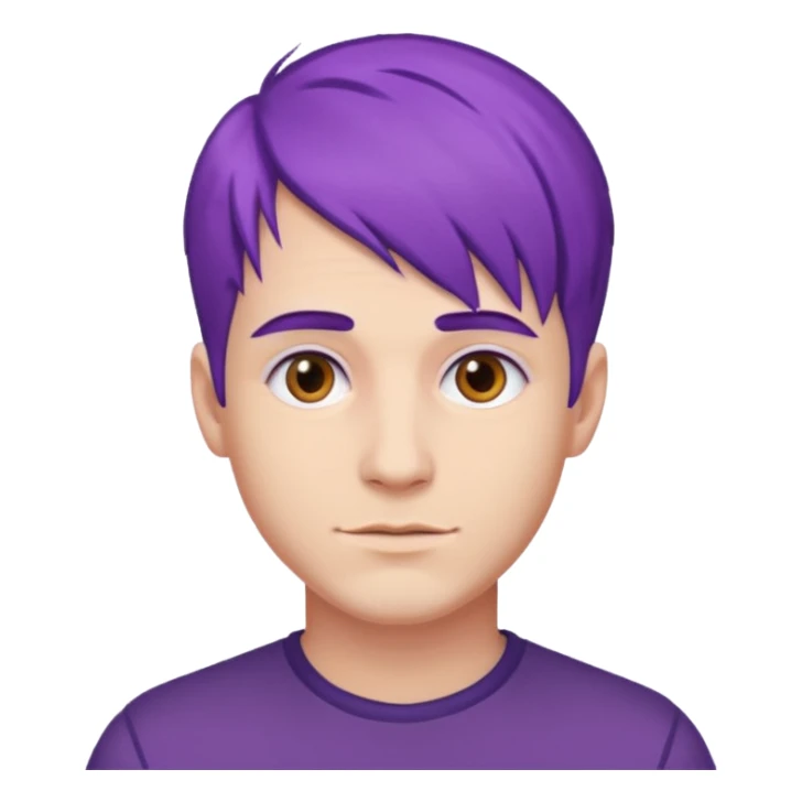 man with purple hair sticker