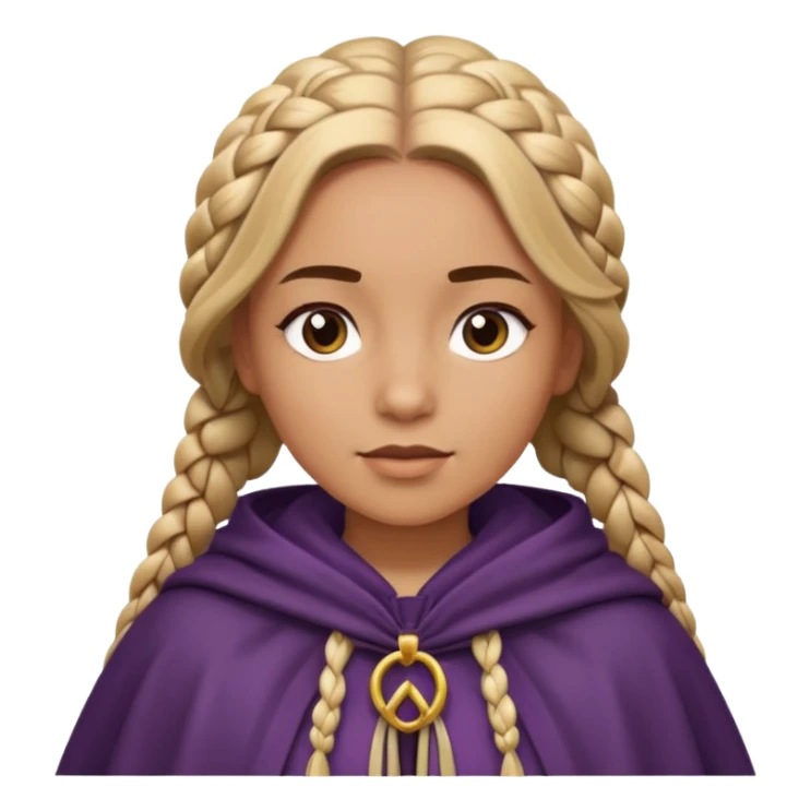 woman with braided hair, cloak sticker