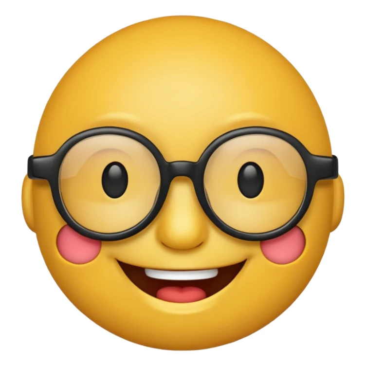 make a black emoji of  Smart smiley with glasses stock vector  sticker