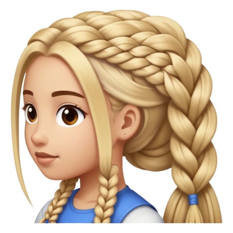 Girl braiding someone’s long hair sticker