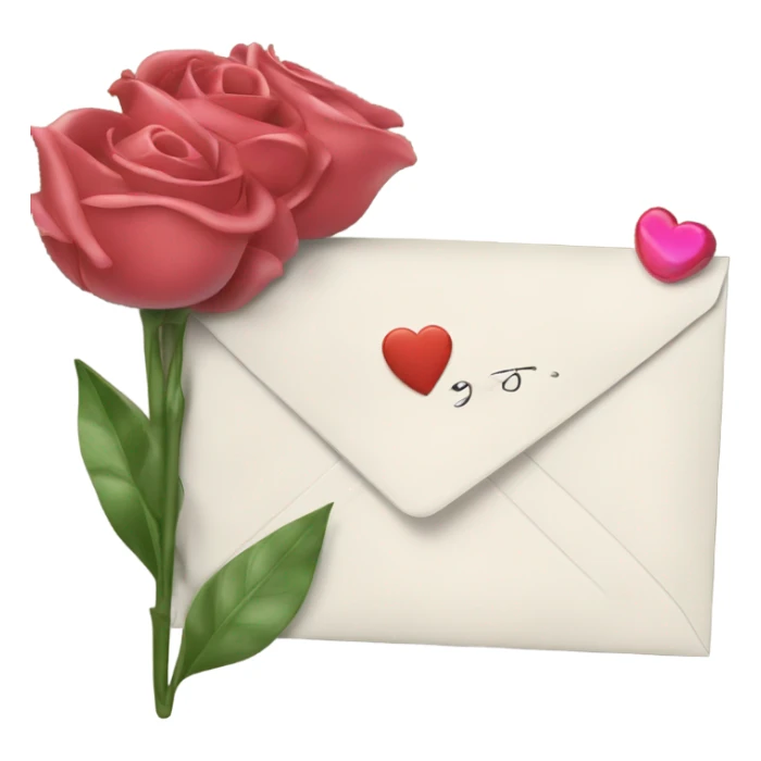 Love letter with flowers and kiss  sticker