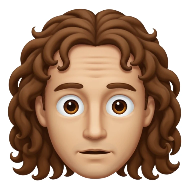 Make the curls on his forehead longer, above the eyes  sticker
