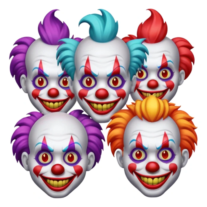 group of scary clowns sticker