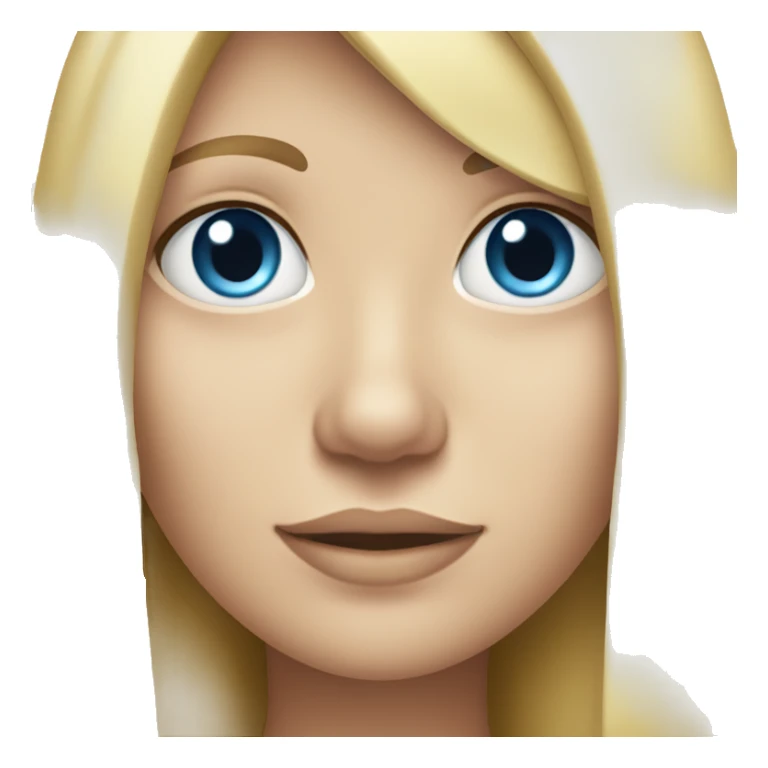 Blonde girl with blue eyes and long straight hair sticker