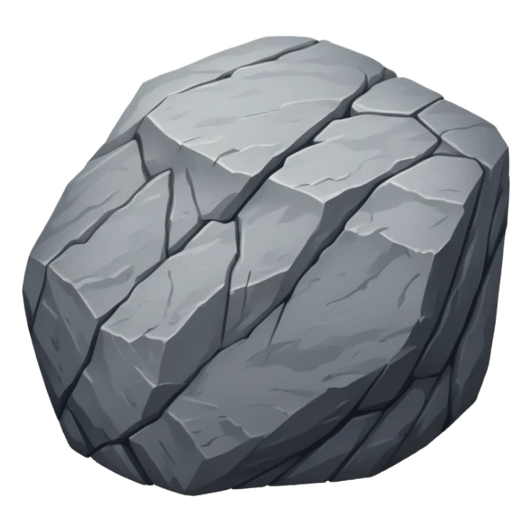 A simple, natural stone or rock — grey, rough-textured, and irregularly shaped, symbolizing strength, stability, or nature. sticker