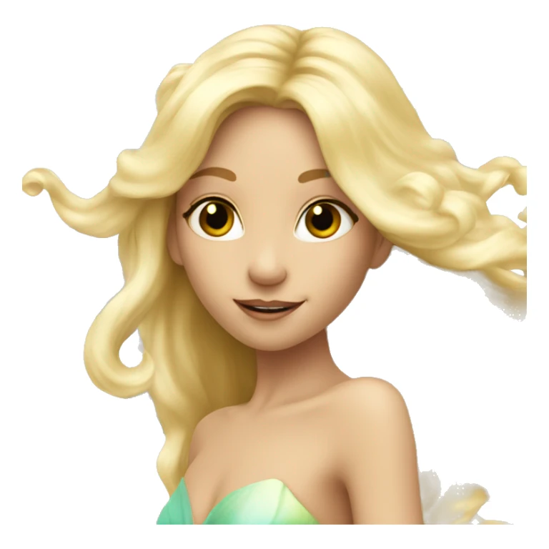 Iridescent fairy flying long hair blonde sticker