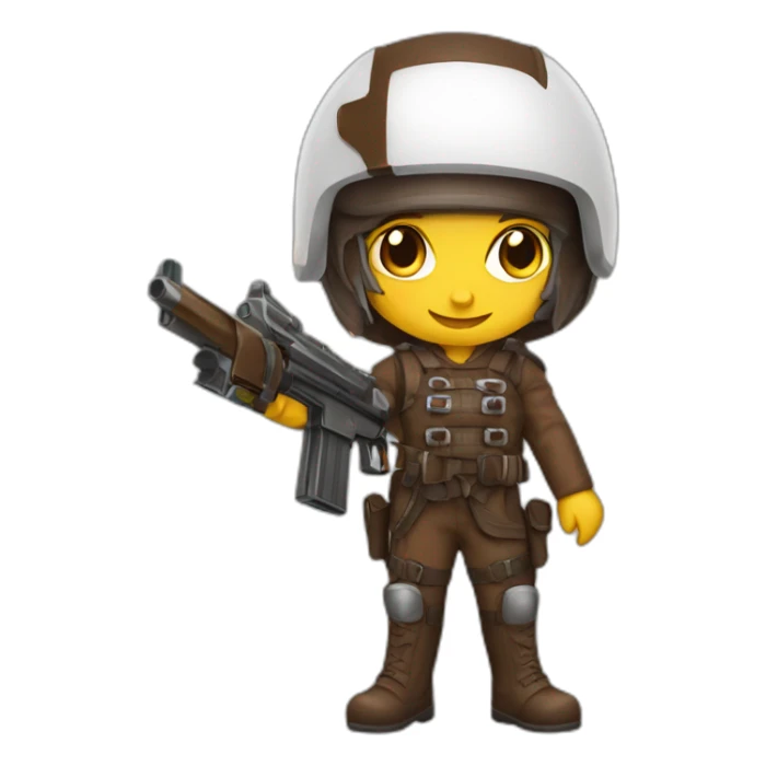 Chocorroles Marinela with gun and helmet brown sticker