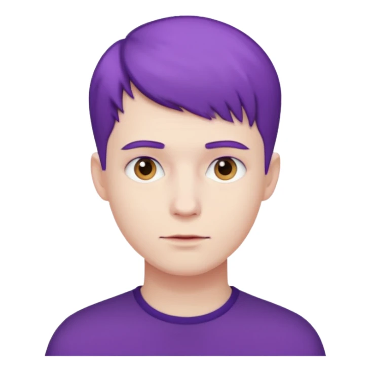 men with purple short hair sticker