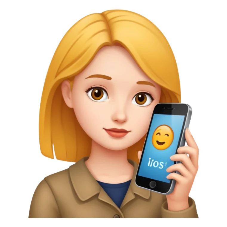A girl with a phone sticker