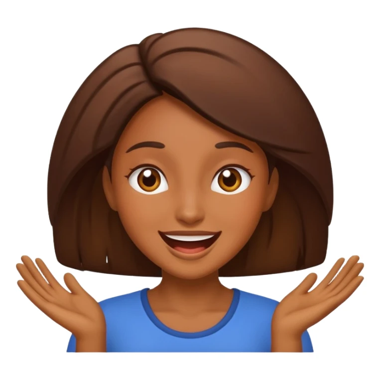 Brown skin woman happy exited  sticker