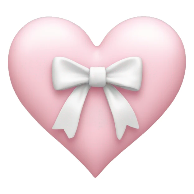 Pastel pink heart with white bow sticker