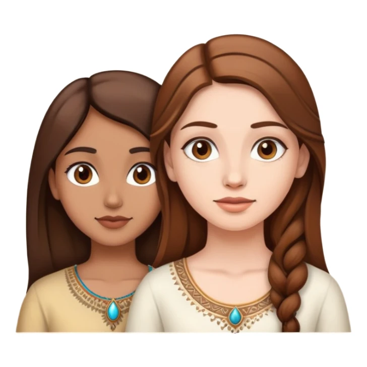 Indian and white girl with brown hair sticker