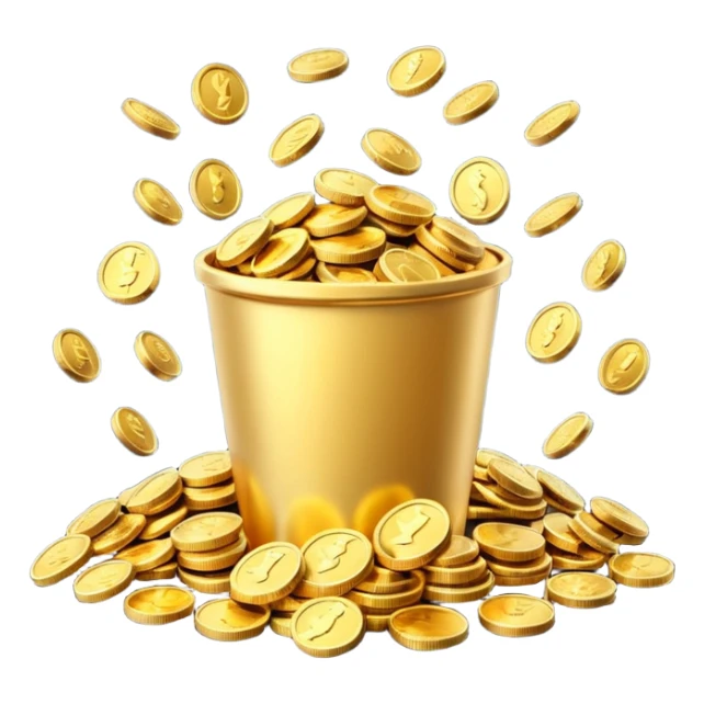 3D icon symbolizing generosity and spending freely, food app context, single object, modern and clean style, soft lighting, isolated, no background
 sticker