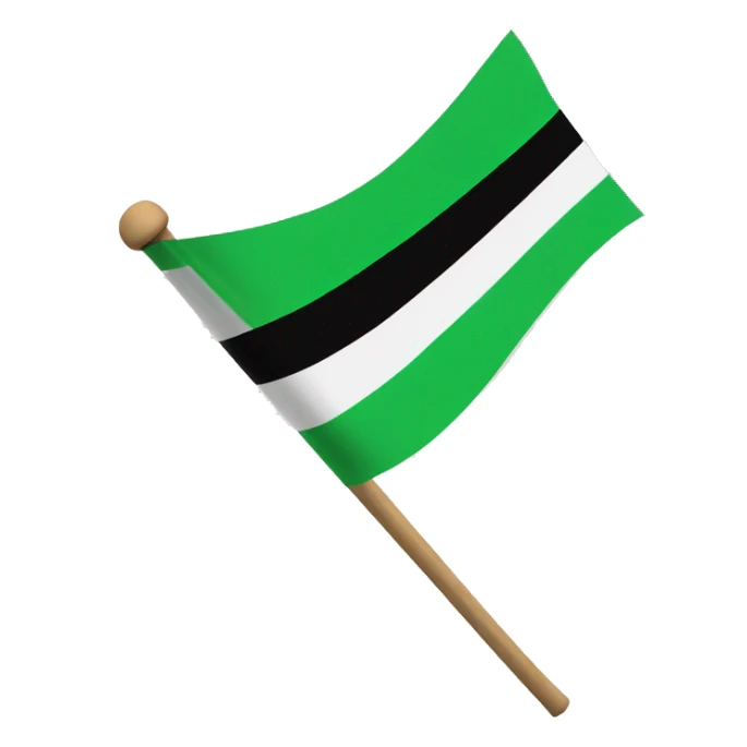 3 horizontal lines  flag green white and black in a stick  sticker