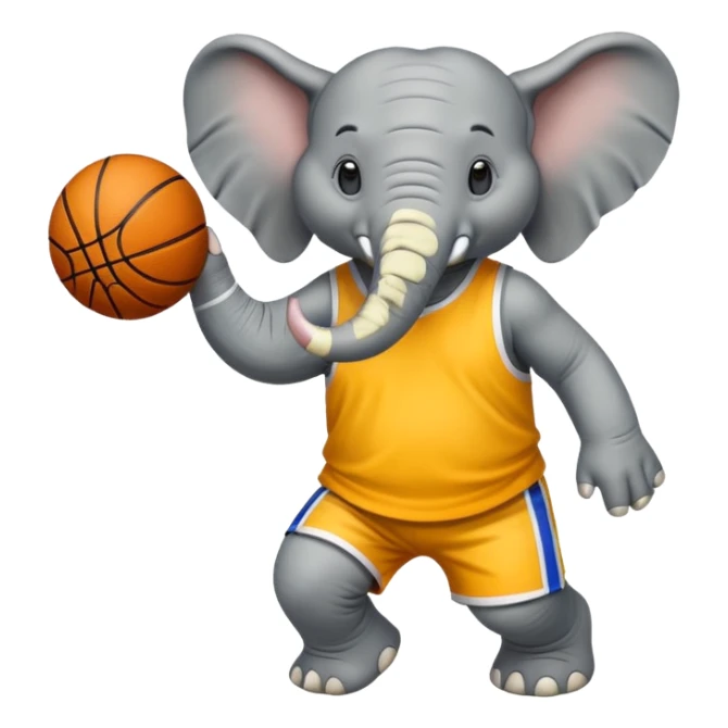 elephant playing basketball sticker