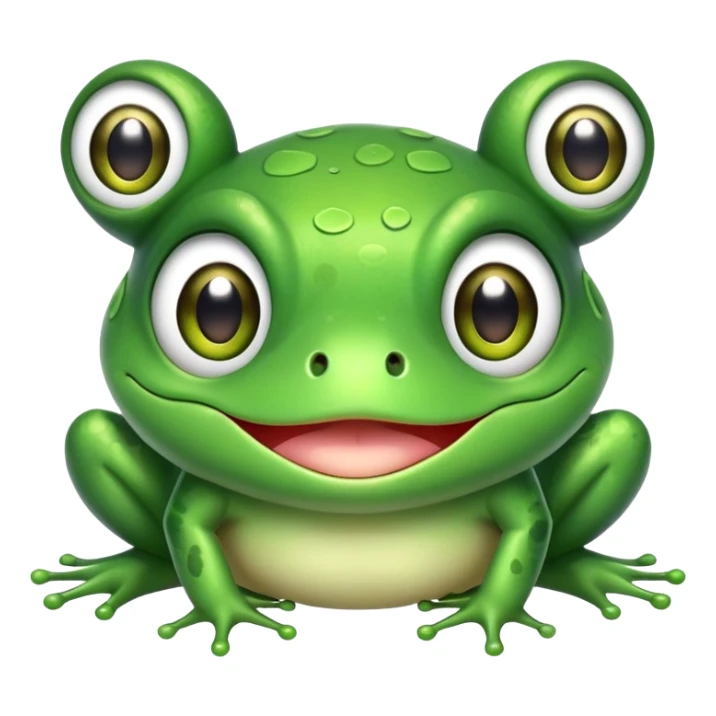 anime style kawaii frog with large expressive eyes sticker
