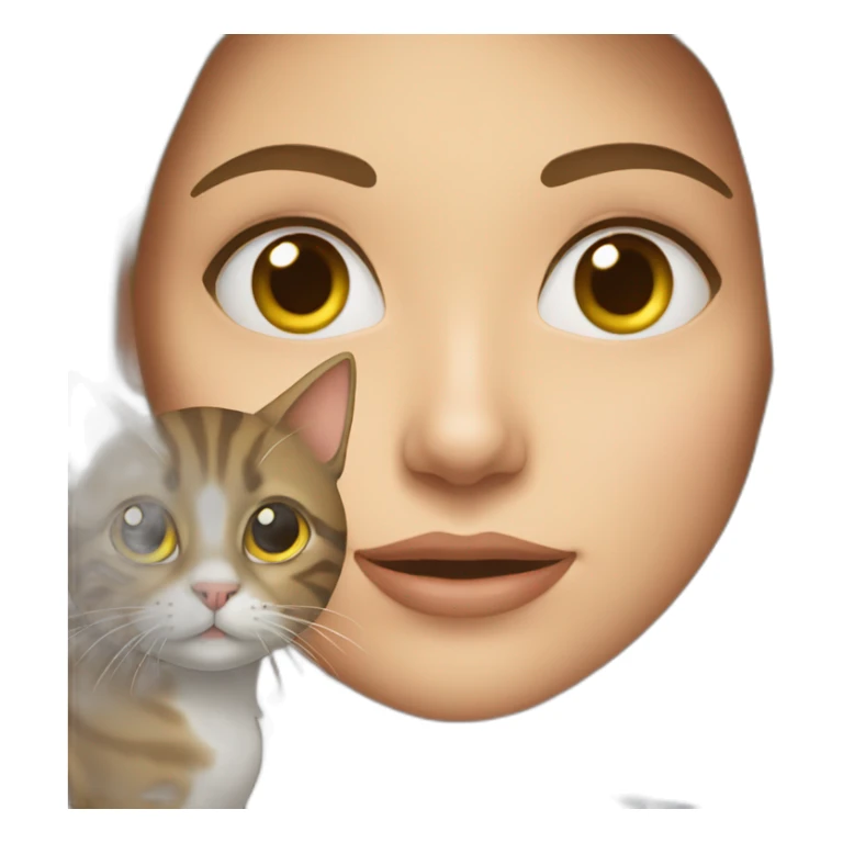 Une femme et un chat sticker