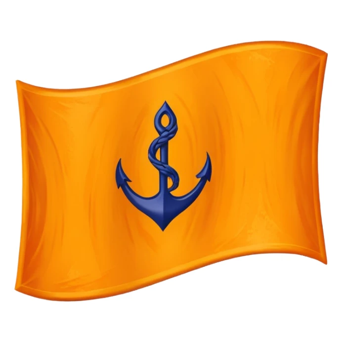 Orange triangle shaped wavy flag with a Sikh khanda symbol sticker