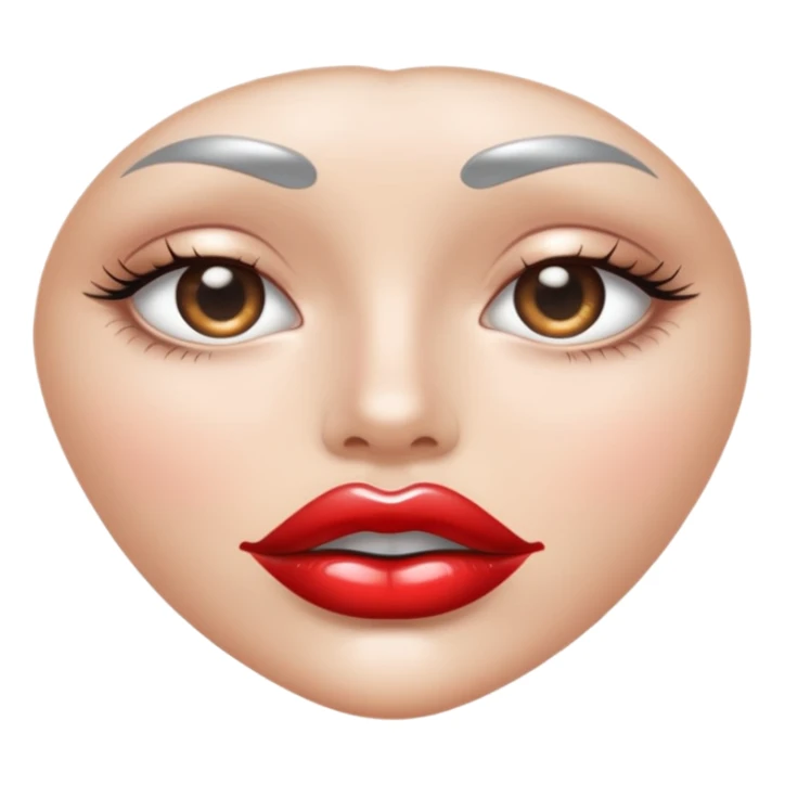 slightly parted lips, silver chrome material, glossy wet shine, seductive aesthetic sticker