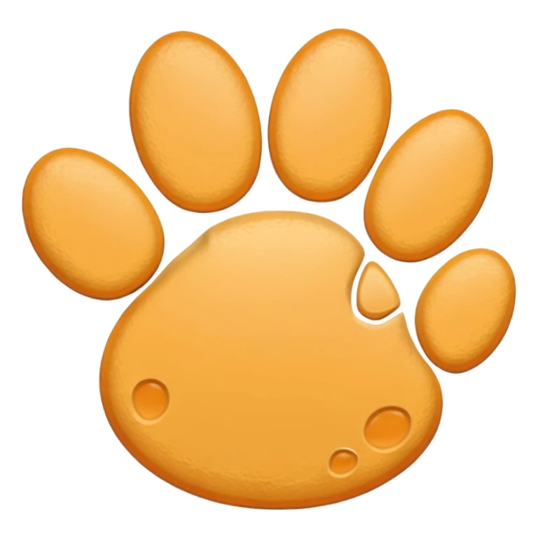 a very light pale pastel yellow-orange pawprint sticker