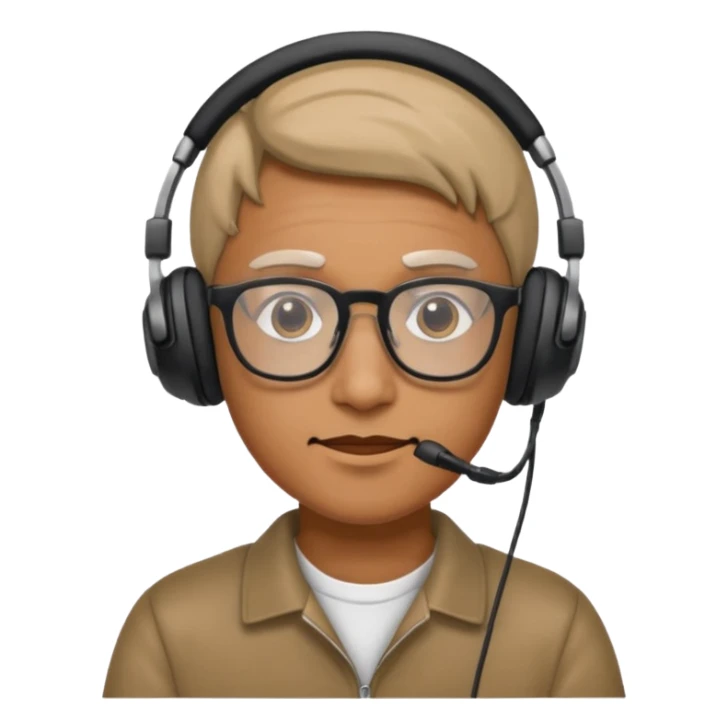 headphone wearing and glassess sticker