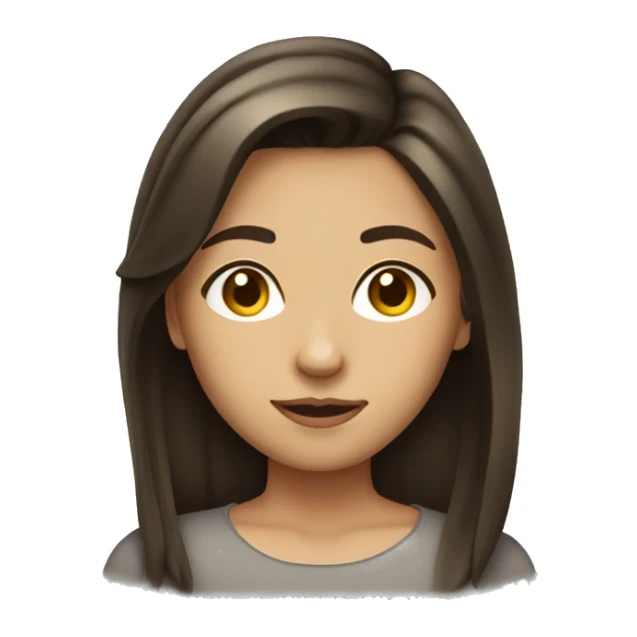 brunette girl medium length hair side eye sticker