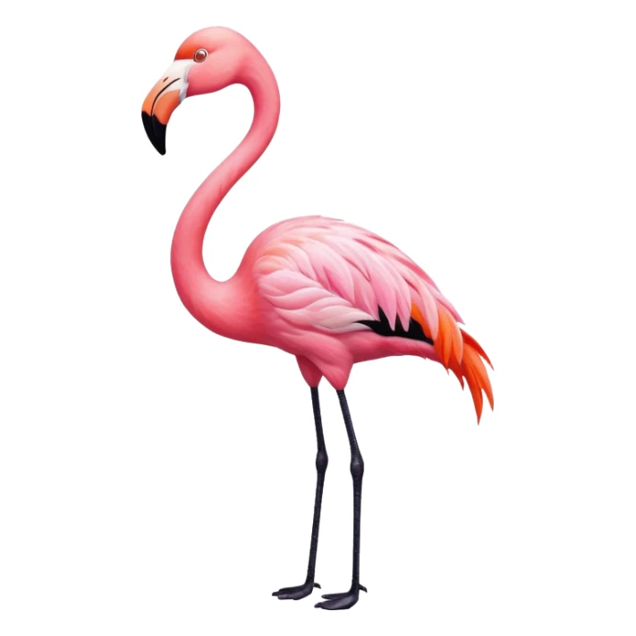 Flamingo painting a picture of a cat sticker