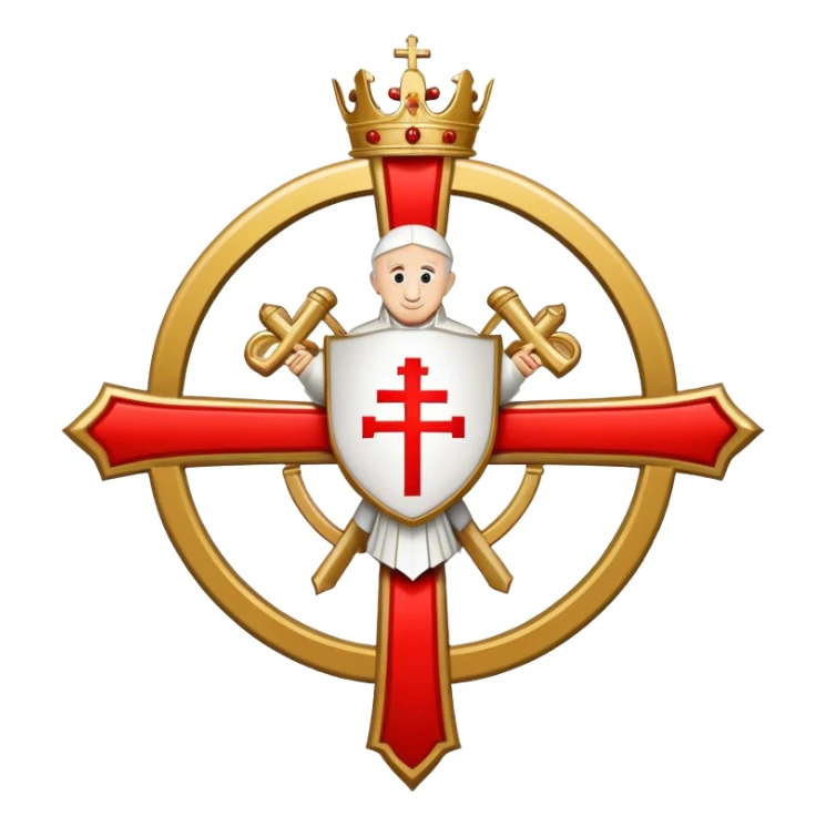 Pope's emblem with a touch of red sticker