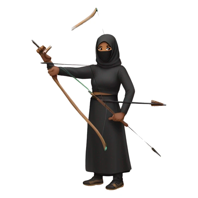 Black Muslim pink niqab archery sticker