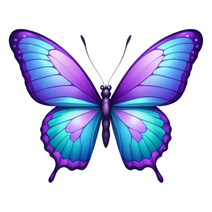 glitter purple and cian buttlerfly sticker