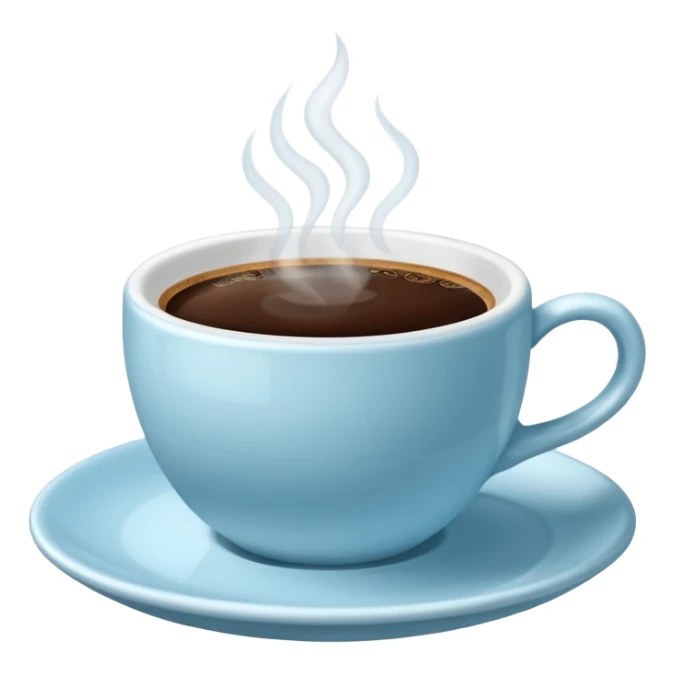 coffee cup and saucer in the colour light blue sticker