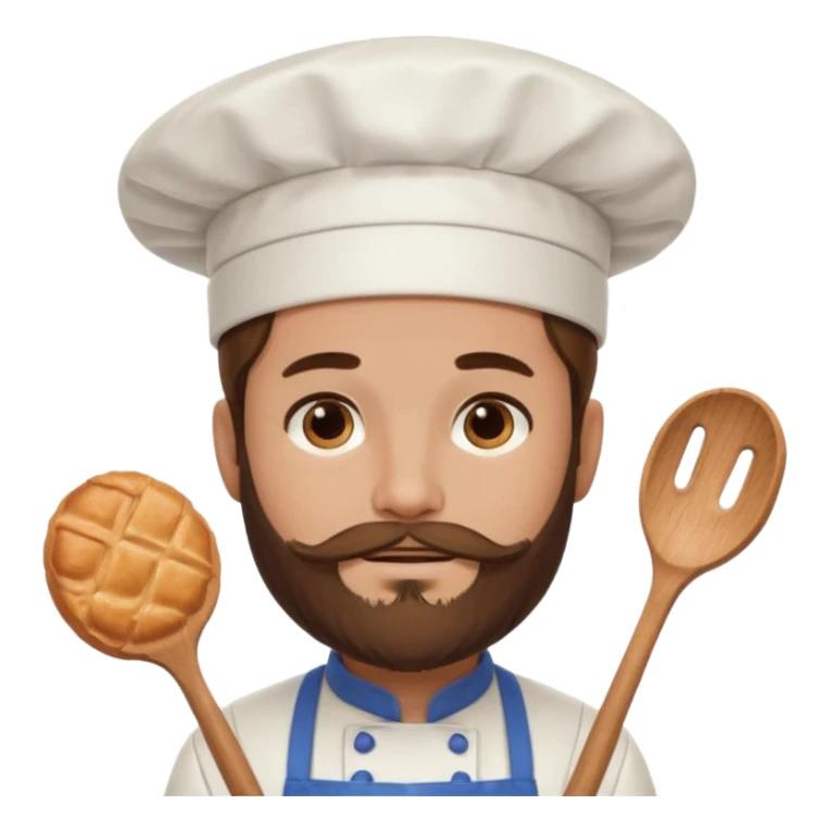  Pastry chef whith long brown hair and beard sticker