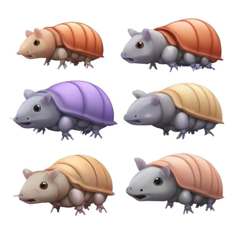 Lavender gray Pig armadillo centipede isopod lobster shrimp pig armadillo insect darth Vader face sticker
