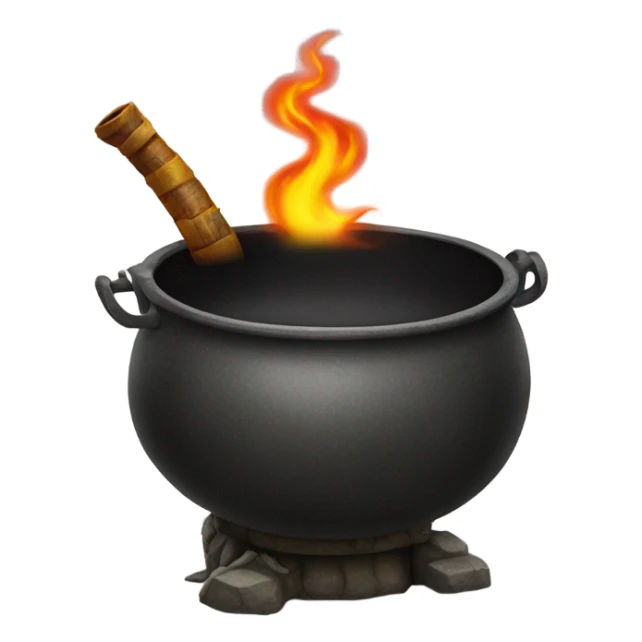 Cauldron that has fire snake coming out of it sticker