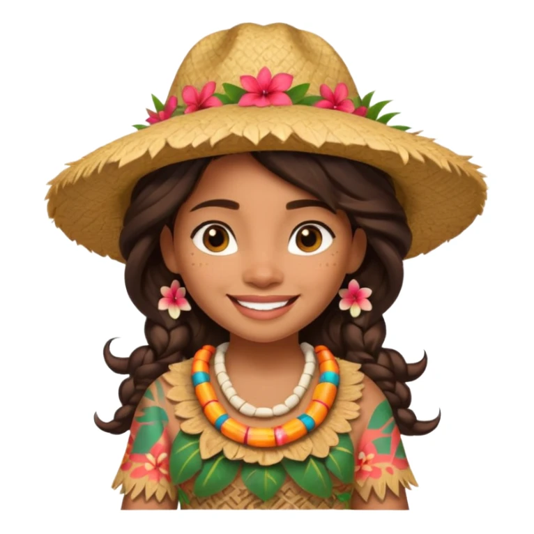 Moana wear Hawaii's hat version sticker