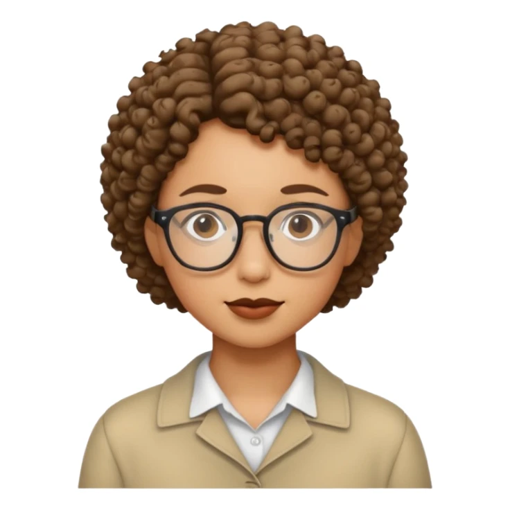 human being short curly hair and glasses  sticker